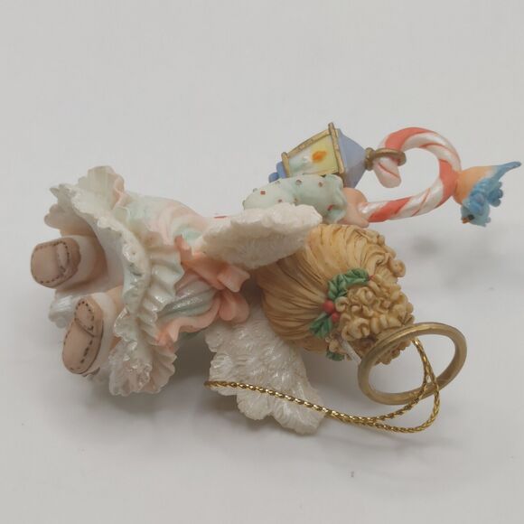 HollyDay Angel Heirloom Ornaments Ashton-Drake Holding Candy Cane Bird Christmas - Picture 6 of 6
